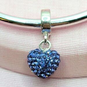 3/$30 🖤 PURPLE SWARVORSKI CRYSTAL HEART CHARM FOR PANDORA